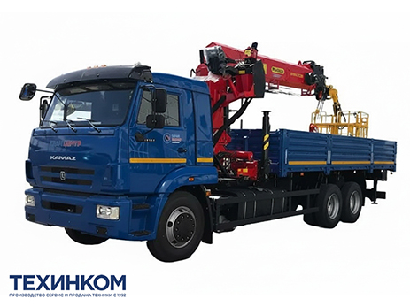 Бортовой автомобиль KAMAZ-65117-3010-48 с КМУ Палфингер Инман ИТ-200 + люлька (мод. 6590-357521-48)
