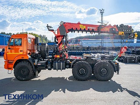 Тягач KAMAZ-43118-73094-50 с КМУ Палфингер Инман ИТ-200 + бур